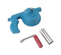 CLZothique Ventilateur de barbecue à manivelle, souffleur d’air portable pour barbecue en plein air et camping, souffleur de feu en acier inoxydable avec base en fonte pour renforcer la (Azul)