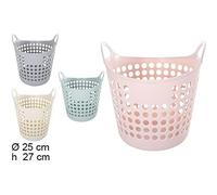 CM 111896 Cesta Plastico Flexible con Asas, 25 X 27 Cm, Colores Surtidos, Multicolor, 14.8 x 19.6 x 18.9