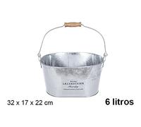 CM 150645 Cubo Metal Ovalado Decorado, 6 litros