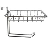 CM BAÑOS - Portarrollos con Bandeja, Portarrollos, Papel Higiénico - Organizador para Baño, Acero Cromado - Portarrollos Versátil para Colgar en Cisterna o Mueble de Lavabo, Instalación Sin Agujeros
