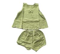 CM C&M WODRO Ropa de bebé niña verano ropa de bebé de dos piezas sin mangas camiseta + pantalones cortos para niños hermana algodón conjunto cuello redondo ropa infantil ligera transpirable traje para