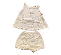 CM C&M WODRO Ropa de bebé niña verano ropa de bebé de dos piezas sin mangas camiseta + pantalones cortos para niños hermana algodón conjunto cuello redondo ropa infantil ligera transpirable traje para