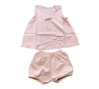CM C&M WODRO Ropa de bebé niña verano ropa de bebé de dos piezas sin mangas camiseta + pantalones cortos para niños hermana algodón conjunto cuello redondo ropa infantil ligera transpirable traje para