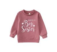 CM C&M WODRO Sudadera Big Sister Anuncio de Bebé Suéter Niñas Niños Camiseta de Manga Larga Promocionado a Hermana Grande Traje Recién Nacido Jersey Hermanos Ropa de Bebé Ropa Cálida para Niños, rosa