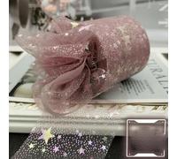 cm Cinta de tul Estrella iridiscente Organza Tela Película Suave Deco Malla Cinta para DIY Princesa Headwear Party Servilleta Bowknot Material-Dusk,6cm x 25yards