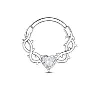 CM Crareesi Mania Piercing para tabique de acero inoxidable 316L con forma de corazón y vides de 16 G, aro de hélice, plata y oro, para cartílago, septum, joyería para mujer, 8 10 mm, 16G8MM, Acero