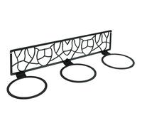 CM Garden - Soporte de Pared Triple para Macetas, Portamacetas Triple | Modelo Art Decó | Acero Lacado al Horno | Fácil Instalación, Incluye Tornillería (Negro forja)