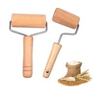 CM-UHNM Rodillo de amasar pequeño, 2 unidades para pizza, dos tamaños, rodillo pequeño, adecuado para barras de pastel hechas a mano y rodillo de masa pequeño con mango