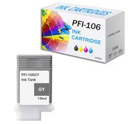 CMADJT 12 Piezas PFI-106 Reemplazo de Tanque de Tinta para PFI106 Cartucho de Tinta de 130 ml Compatible con impresoras Canon iPF-6400 iPF-6400S iPF-6410 iPF-6450 iPF-6460 iPF-6410s,GY-1Pack
