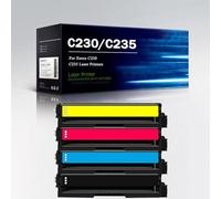 CMADJT 4 Cartuchos de tóner Negro Amarillo Cian Magenta C230 235 de Repuesto Compatible para Impresora láser Color Xerox C230/C235, Alta Capacidad (3000 páginas), sin Chip,4Color-4Pcs
