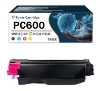 CMADJT Cartucho de tóner Compatible de Repuesto para Ricoh PC600 408314 408315 408316 408317, tóner de Alto Rendimiento, Funciona con la Impresora Ricoh PC600, con Chip,Magenta-1Pack