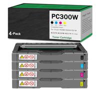 CMADJT Cartucho de tóner Compatible Ricoh PC300W, Cartucho de Tinta de Alto Rendimiento, Compatible con Las impresoras Ricoh PC300W, PC301W, PC311W, MC250FW, MC250FWB y MC251FW,4Color-1Pack