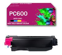 CMADJT Cartucho de tóner Compatible Ricoh PC600 408314 408315 408316 408317, tóner de Alto Rendimiento, Compatible con impresoras Ricoh Serie PC600, con Chip, se Puede añadir Tinta,Magenta-1Pack