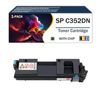 CMADJT Cartucho de tóner Compatible Ricoh SP C352DN, Cartucho de Tinta de Alto Rendimiento Compatible con impresoras Ricoh SP C352 SP C352DN SPC352 SPC352DN. Incluye Chip,Cyan-1Pack