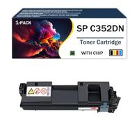 CMADJT Cartucho de tóner Compatible Ricoh SP C352DN, Cartucho de Tinta de Alto Rendimiento Compatible con impresoras Ricoh SP C352 SP C352DN SPC352 SPC352DN. Incluye Chip,Black-1Pack