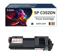 CMADJT Cartucho de tóner Compatible Ricoh SP C352DN, Cartucho de Tinta de Alto Rendimiento Compatible con impresoras Ricoh SP C352 SP C352DN SPC352 SPC352DN. Incluye Chip,Magenta-1Pack
