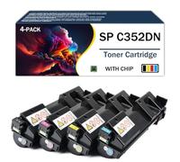 CMADJT Cartucho de tóner Compatible Ricoh SP C352DN, Cartucho de Tinta de Alto Rendimiento Compatible con impresoras Ricoh SP C352 SP C352DN SPC352 SPC352DN. Incluye Chip,4Color-1Pack