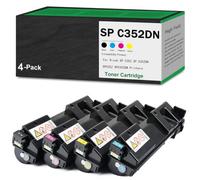CMADJT Cartucho de tóner de Color de Alto Rendimiento Compatible con SP C352DN. Reemplazo de Cartucho de Tinta Compatible con la Impresora Ricoh SP C352 SP C352DN SPC352 SPC352DN,4Color-1Pack