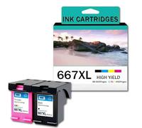 CMADJT Cartuchos de Tinta 667XL compatibles con HP 667XL 667 Cartucho de Tinta Compatible con impresoras HP DeskJet Ink Advantage 1275 2374 2375 2376 2775 2776 6475 6476 6075 Reemplazo,1 Set-1Pack