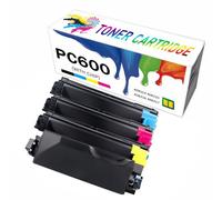 CMADJT Cartuchos de tóner compatibles de Alta Capacidad PC600 para Impresora Ricoh PC600 (408314 Negro, 408315 Cian, 408316 Magenta, 408317 Amarillo), impresión nítida,4Color-1Pack