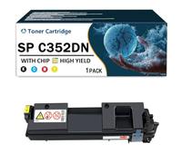 CMADJT Cartuchos de tóner remanufacturados SP C352DN con Chip de Repuesto para impresoras láser Ricoh SP C352 SP C352DN SPC352 SPC352DN para Productos de Oficina,Yellow-1Pack