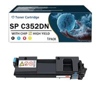 CMADJT Cartuchos de tóner remanufacturados SP C352DN con Chip de Repuesto para impresoras láser Ricoh SP C352 SP C352DN SPC352 SPC352DN para Productos de Oficina,Cyan-1Pack