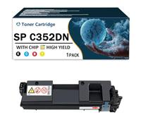 CMADJT Cartuchos de tóner remanufacturados SP C352DN con Chip de Repuesto para impresoras láser Ricoh SP C352 SP C352DN SPC352 SPC352DN para Productos de Oficina,Black-1Pack