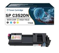 CMADJT Cartuchos de tóner remanufacturados SP C352DN con Chip de Repuesto para impresoras láser Ricoh SP C352 SP C352DN SPC352 SPC352DN para Productos de Oficina,Magenta-1Pack