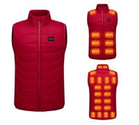 CMADJT Chaleco calefactable unisex con 28 zonas de calentamiento, chaqueta sin mangas calefactable de invierno, 4 zonas de control, conexión USB inteligente, calentadores corporales,Red-6x_l