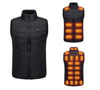 CMADJT Chaleco calefactable unisex con 28 zonas de calentamiento, chaqueta sin mangas calefactable de invierno, 4 zonas de control, conexión USB inteligente, calentadores corporales,Black-6x_l