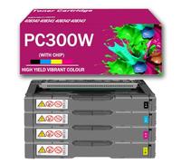 CMADJT Juego de Cartuchos de tóner de Alta Capacidad PC300W MC250FW con Cartucho de Tinta con Chip, Repuesto para impresoras Ricoh PC300W, PC301W, PC311W, MC250FW, MC250FWB y MC251FW,4Color-1Pack