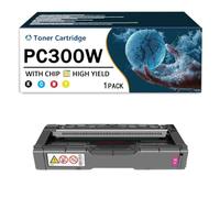 CMADJT Paquete Combinado de 4 Cartuchos de tóner PC300W 408340 408341 408342 408343 compatibles con impresoras a Color Ricoh PC300W PC301W PC311W MC250FW MC250FWB MC251FW,Magenta-1Pack