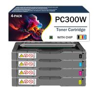 CMADJT Paquete Combinado de Cartuchos de tóner de Alto Rendimiento PC300W MC250FW, Repuesto para impresoras Ricoh de Las Series PC300W, PC301W, PC311W, MC250FW, MC250FWB y MC251FW,4Color-1Pack