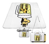 Cmagnifico Alfombrilla de pícnic, bonita manta cuadrada de jirafa y cerveza, para exteriores, 148 cm x 148 cm