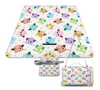 Cmagnifico Alfombrilla de picnic, diseño de búho divertido, manta cuadrada para pícnic, para exteriores, 148 cm x 148 cm