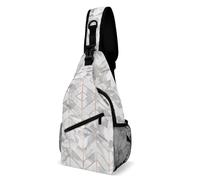 Cmagnifico Bolsa cruzada, bolsa de pecho Boston Terrier, bolsa bandolera para viajes, compras, deportes, Mármol Blanco Rosa, 38x20cm