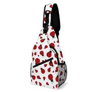 Cmagnifico Bolsa cruzada, bolsa de pecho con globo aerostático, bolsa bandolera para viajes, compras, deportes, Patrón de mariquitas infinito moteado, 38x20cm