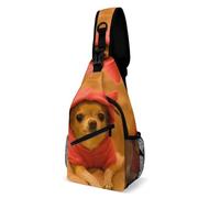 Cmagnifico Bolsa cruzada, bolsa de pecho con notas clave de piano, bolsa bandolera para viajes, compras, deportes, Chihuahua deprimido, 38x20cm