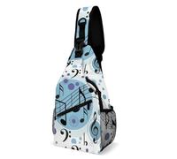 Cmagnifico Bolsa cruzada, bolsa de pecho con notas clave de piano, bolsa bandolera para viajes, compras, deportes, Nota musical de lunares, 38x20cm