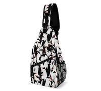 Cmagnifico Bolsa cruzada, bolsa de pecho con notas clave de piano, bolsa bandolera para viajes, compras, deportes, Penguin Cute, 38x20cm