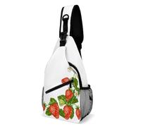Cmagnifico Bolsa cruzada, bolsa de pecho de fresa, bolsa bandolera para viajes, compras, deportes, Estilo:, 38x20cm