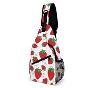 Cmagnifico Bolsa cruzada, bolsa de pecho de fresa, bolsa bandolera para viajes, compras, deportes, Estilo:, 38x20cm