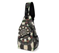 Cmagnifico Bolsa cruzada, bolsa de pecho de loro acuarela 3D, bolsa bandolera para viajes, compras, deportes, Objetivo de dardos, 38x20cm