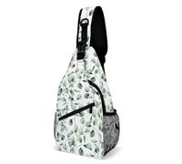 Cmagnifico Bolsa cruzada, bolsa de pecho de pollo de colores extraños, bolsa bandolera para viajes, compras, deportes, Hojas de eucalipto, 38x20cm