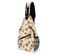 Cmagnifico Bolsa cruzada, bolsa de pecho del alfabeto de lenguaje de signos, bolsa bandolera para viajes, compras, deportes, Una cría de pollos, 38x20cm