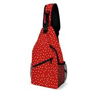 Cmagnifico Bolsa cruzada, bolsa de pecho del alfabeto de lenguaje de signos, bolsa bandolera para viajes, compras, deportes, Lunares rojos, 38x20cm