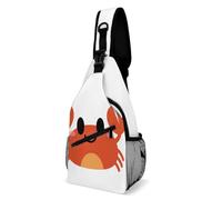 Cmagnifico Bolsa cruzada, bolsa de pecho del alfabeto de lenguaje de signos, bolsa bandolera para viajes, compras, deportes, Cangrejo rojo, 38x20cm