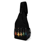 Cmagnifico Bolsa cruzada para guitarra, bolsa colorida para música, bolsa bandolera para viajes, compras, deportes, Estilo:, 38x20cm