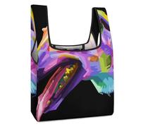 Cmagnifico Bolsa de compras plegable, estampado floral de cachemira rococó con bolsa de comestibles reutilizable dorada, bolsa de mano lavable para uso diario, bolsas de viaje, Colorido perro galgo