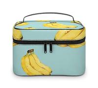 Cmagnifico Bolsa de cosméticos, bolsa de maquillaje Yorkshire Terrier, bolsa de aseo de viaje de cuero para mujer, Plátanos de dibujos animados, 25x18x15cm